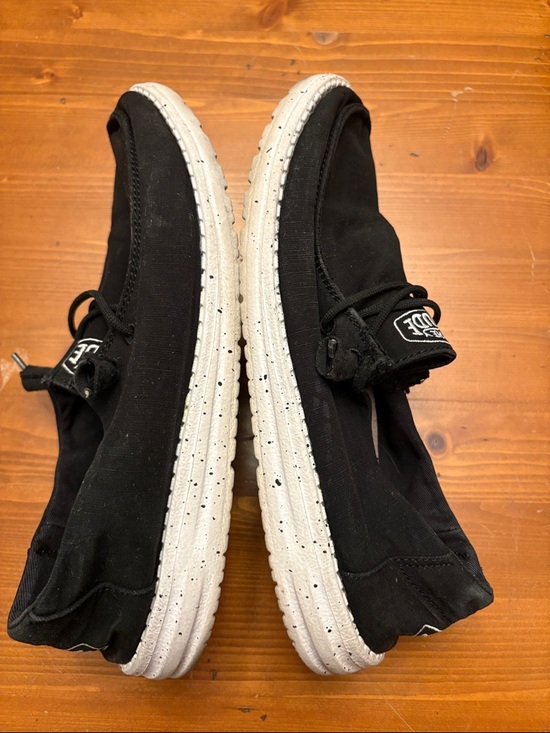 Hey Dude Womens Black Wendy Slub Canvas Slip-On Shoes - Picture 4 of 5